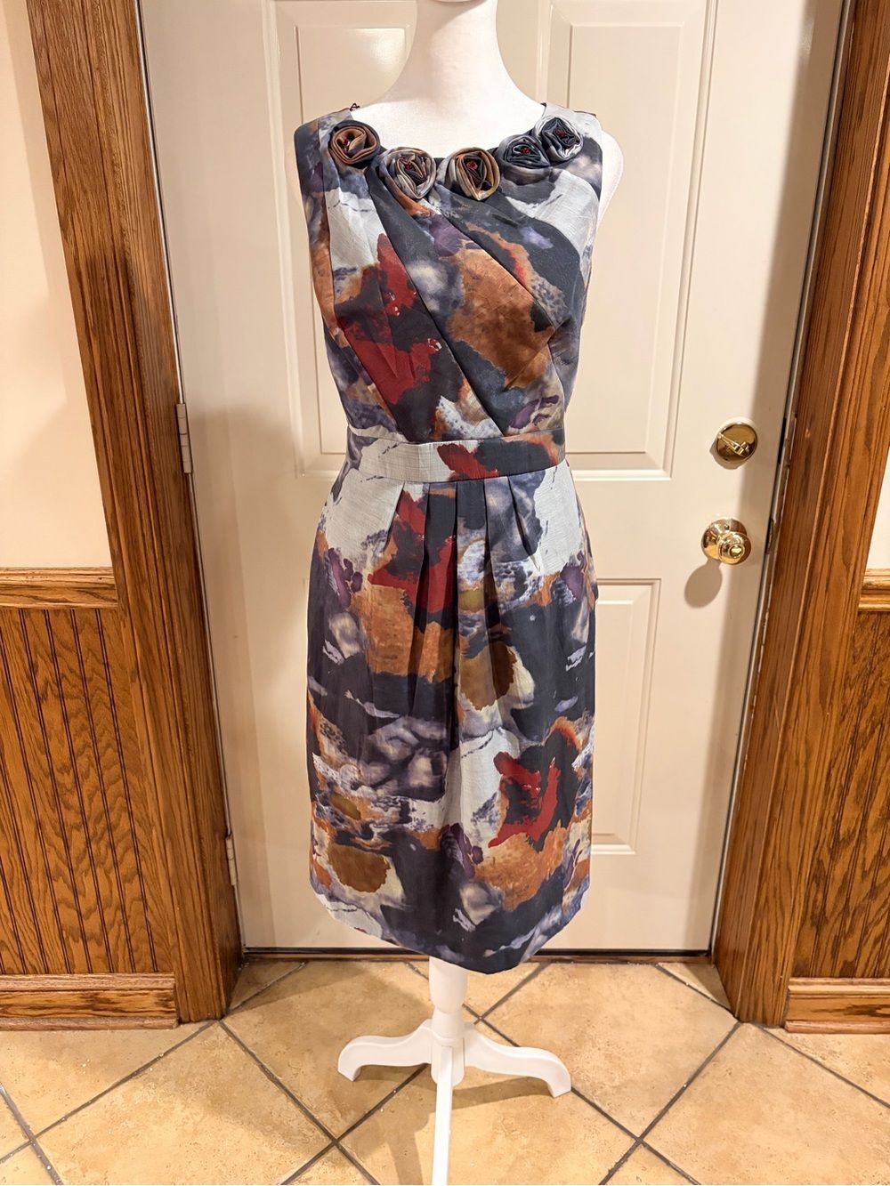 Adrianna Papell Floral Rosette Cocktail Dress Size 6